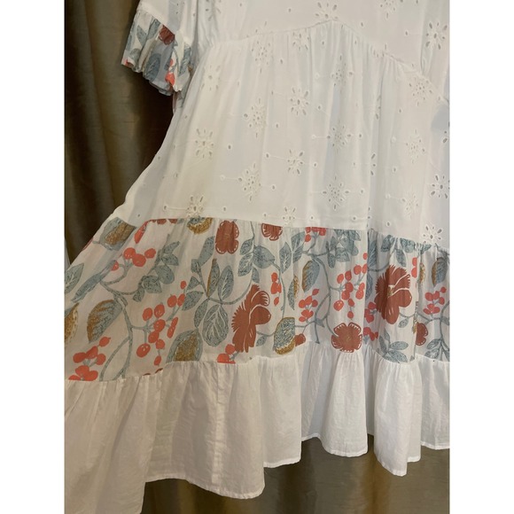 Myra Bag Bohera apparel dress size XL white tiered eyelet embroidery - Picture 2 of 8